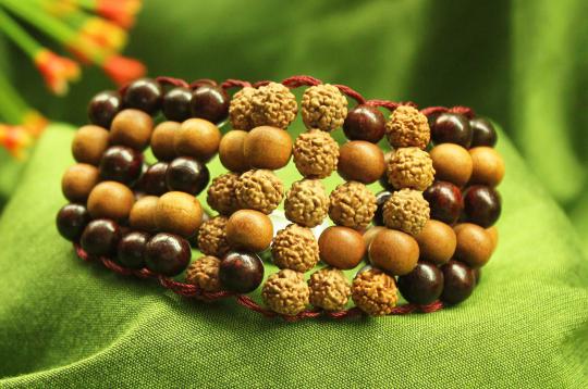 Rudraksha and Sandalwood Multi Beads Bracelet
