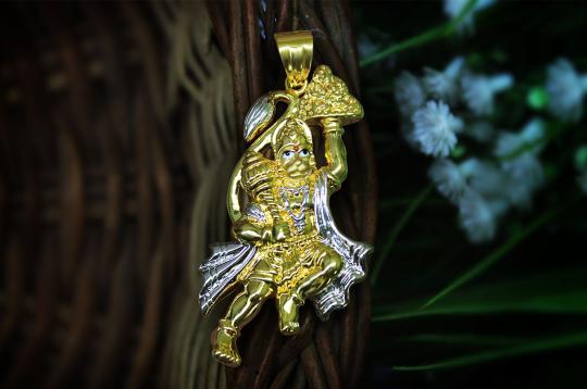 Hanuman locket in pure Gold