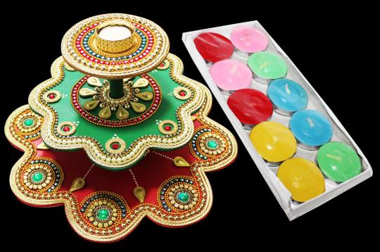 3 Tier - Rangoli Diya Stand