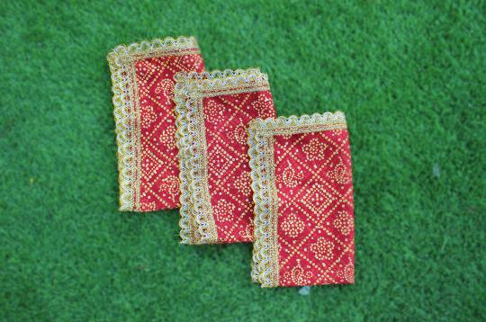 The Auspicious Red altar cloth - Set of 3