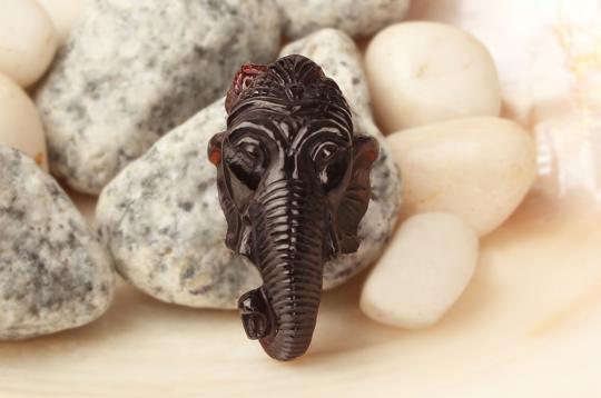 Ganesha Mukha in Gomedh - 56.30  carats