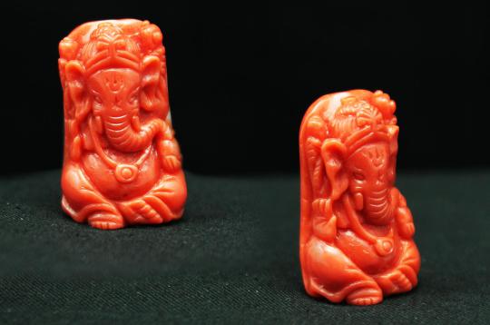 Coral Ganesha - 27.85 carats