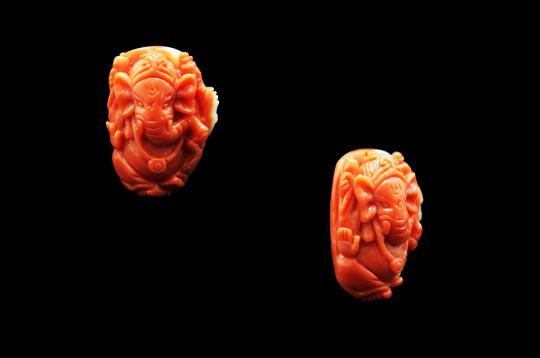 Coral Ganesha - 33 carats
