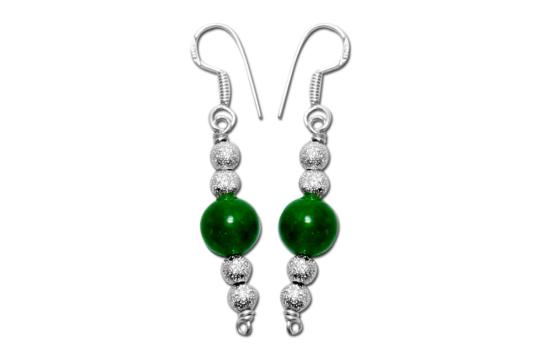 Green Jade Round Earrings - 10mm