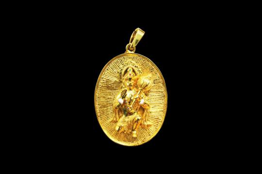Titawala Ganesh and Hanuman pendant in 22ct Pure Gold