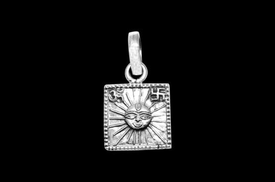 Surya Locket - in Pure Silver - Design VII