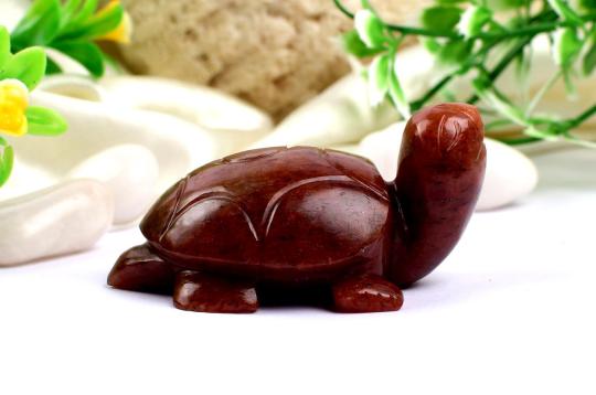 Red Aventurine Turtle (Kurma) - 73 gms