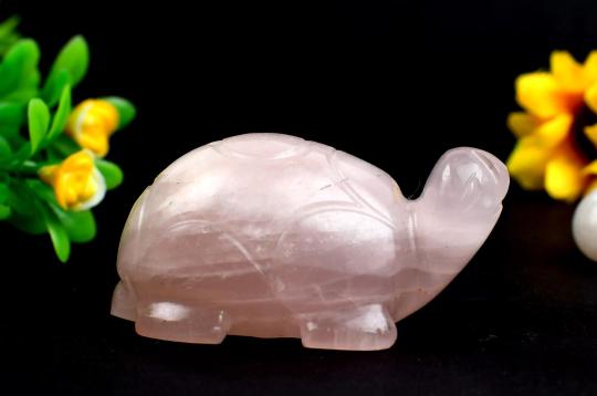Rose Quartz Turtle (Kurma) - 57 gms