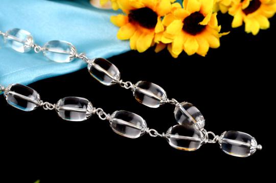 Crystal Drum shape mala - 16 mm