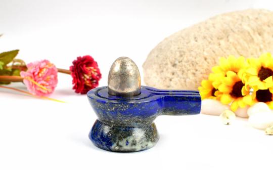 Parad Lingam with Lapiz Lazuli Yonibase