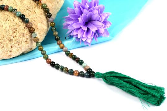 Moss Agate mala - 6 mm