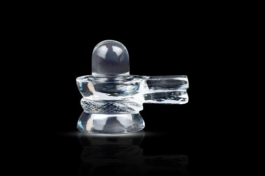 Sphatik Shivling With Snake - 205 gms