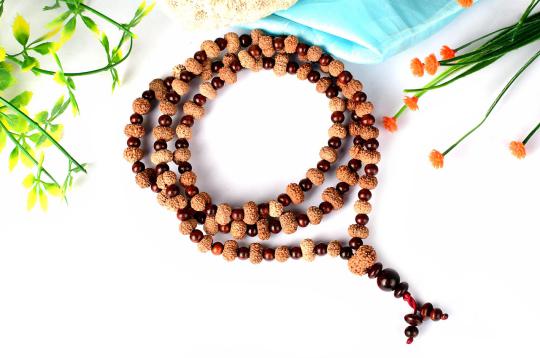 Kamadeva mala with sandalwood beads