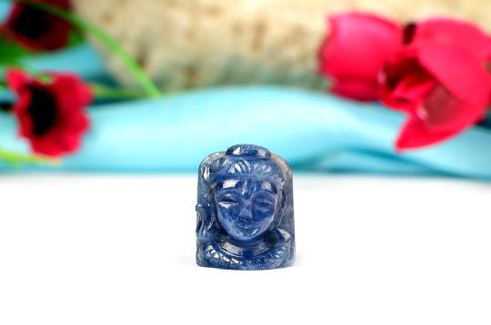 Shiva face on Blue Sapphire