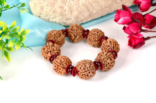Collector 5 mukhi Guru Bracelet with Sandalwood beads