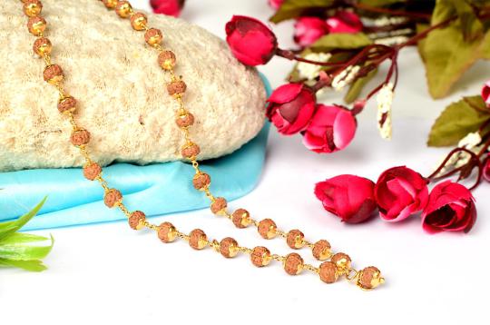 Rare 7 mukhi Mahalaxmi mala in pure gold caps