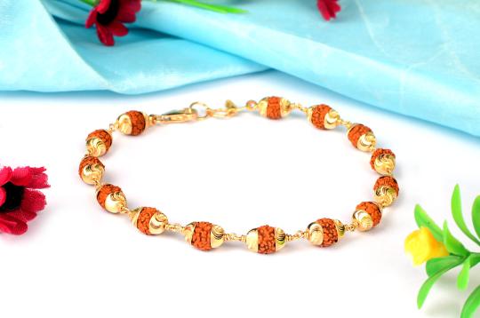 Rudraksha Bracelet in gold - Design I