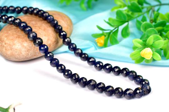 Blue Sapphire faceted Necklace - I