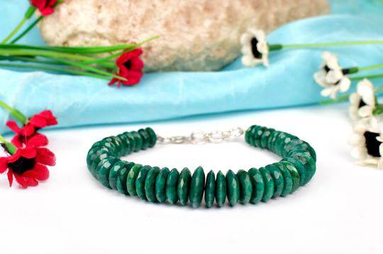 Emerald (Faceted Button Shape) Bracelet
