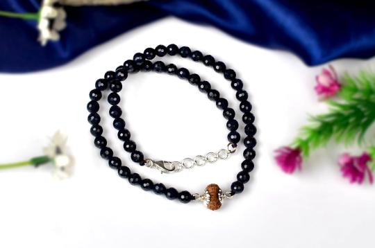 17 mukhi Java with Blue sapphire faceted mala