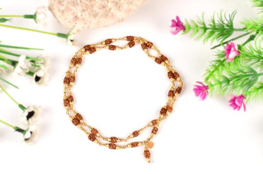 One mukhi java mala in gold (Caps design)