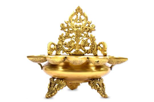 Panchmukhi Diyas Urli in brass
