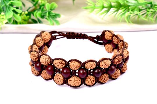 Rudraksha and Red sandal beads bracelet - II