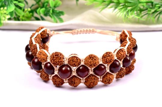 Rudraksha and Red sandal beads bracelet - III