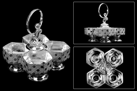 Haldi Kumkum Container in Silver - III