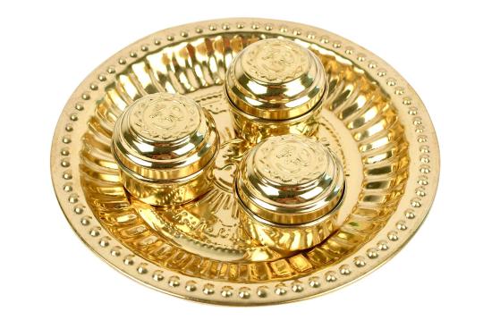 Haldi Kumkum containers in brass - I