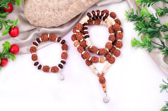 4 mukhi Brahma mala and bracelet set
