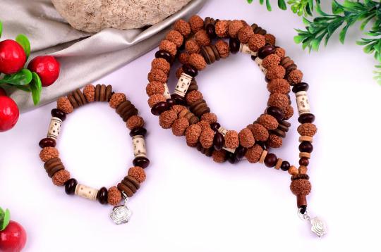 10 mukhi Krishna mala and bracelet set