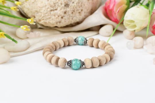 Amazonite and Tulsi beads Bracelet