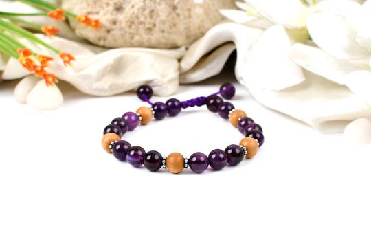 Amethyst and White Sandal Bracelet