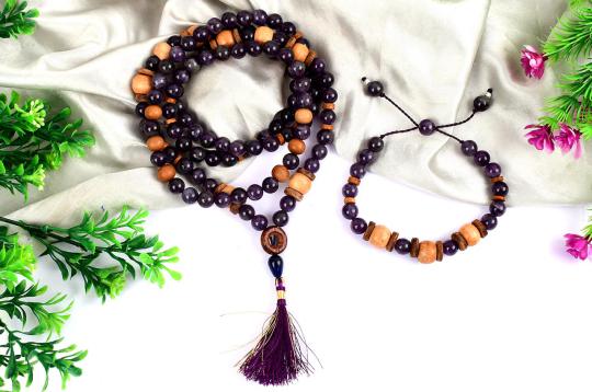Amethyst mala and bracelet