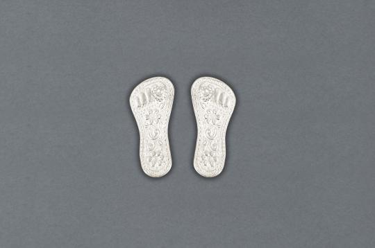 Auspicious Paduka in Pure Silver