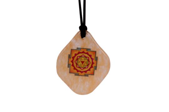 Baglamukhi Yantra Pendant on Yellow Jade
