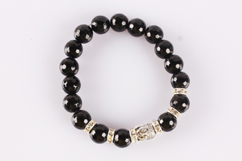 Black Agate Buddha Bracelet