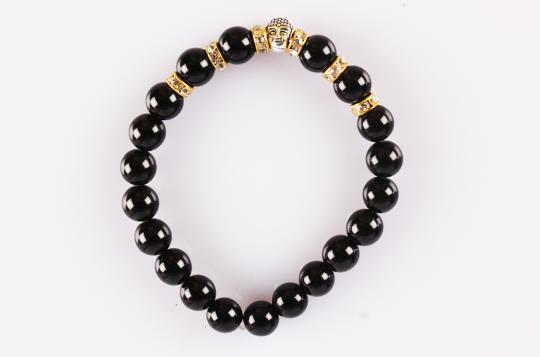 Black Agate Buddha Bracelet - I