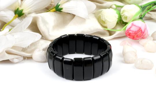 Black Jade Bracelet - Rectangle Beads
