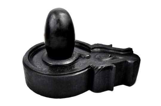 Black Narmada Shivling with Black Marble Yoni Base