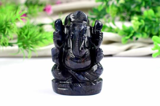 Blue Jade Ganesha - 107 gms