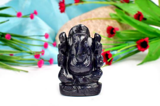 Blue Jade Ganesha - 108 gms