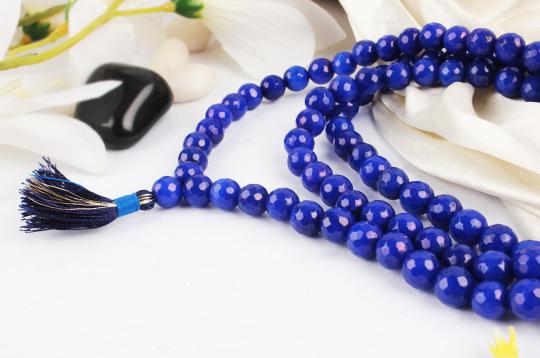 Blue Onyx Faceted mala - 8mm