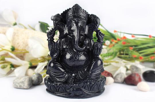 Blue Sunstone Ganesha - 878 gms