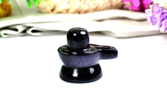 Blue Sunstone Shivaling - 55 gms