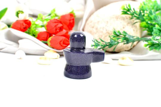 Blue Sunstone Shivaling - 70 gms