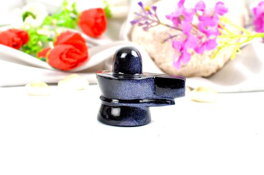 Blue Sunstone Shivaling - 82 gms - I