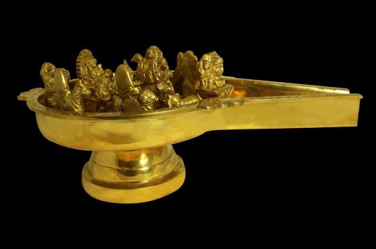Brass Abhishek Tray with Navgraha Idols