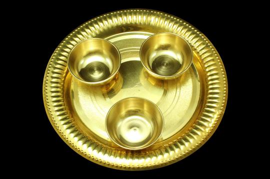 Brass Tray with Small Bowls